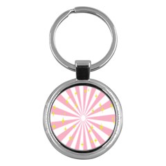 Hurak Pink Star Yellow Hole Sunlight Light Key Chains (round)  by Mariart