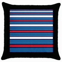 Martini Style Racing Tape Blue Red White Throw Pillow Case (black) by Mariart