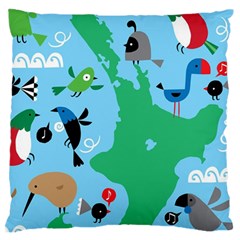 New Zealand Birds Detail Animals Fly Large Flano Cushion Case (two Sides) by Mariart