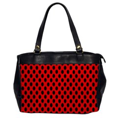 Polka Dot Black Red Hole Backgrounds Office Handbags by Mariart