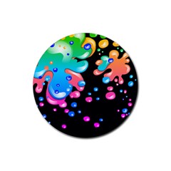 Neon Paint Splatter Background Club Rubber Coaster (round)  by Mariart