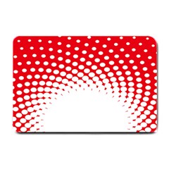 Polka Dot Circle Hole Red White Small Doormat  by Mariart