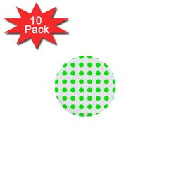 Polka Dot Green 1  Mini Buttons (10 Pack)  by Mariart