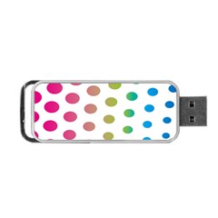 Polka Dot Pink Green Blue Portable Usb Flash (two Sides) by Mariart