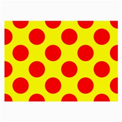 Polka Dot Red Yellow Large Glasses Cloth (2-side) by Mariart