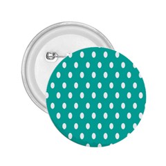 Polka Dots White Blue 2 25  Buttons by Mariart