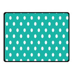 Polka Dots White Blue Fleece Blanket (small) by Mariart