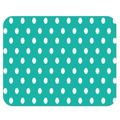 Polka Dots White Blue Double Sided Flano Blanket (medium)  by Mariart