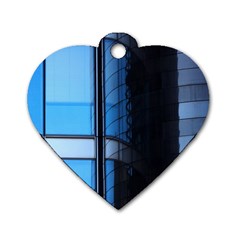 Modern Office Window Architecture Detail Dog Tag Heart (two Sides) by Simbadda
