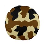 Initial Camouflage Camo Netting Brown Black Standard 15  Premium Round Cushions Back