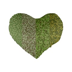 Camo Pack Initial Camouflage Standard 16  Premium Flano Heart Shape Cushions by Mariart
