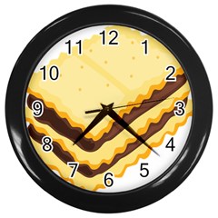 Sandwich Biscuit Chocolate Bread Wall Clocks (black) by Mariart