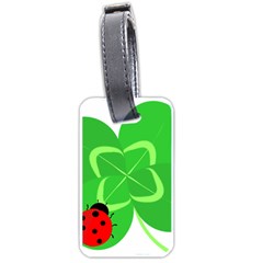 Insect Flower Floral Animals Green Red Line Luggage Tags (one Side)  by Mariart