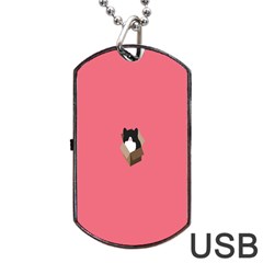Minimalism Cat Pink Animals Dog Tag Usb Flash (two Sides) by Mariart