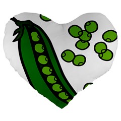 Peas Green Peanute Circle Large 19  Premium Heart Shape Cushions by Mariart