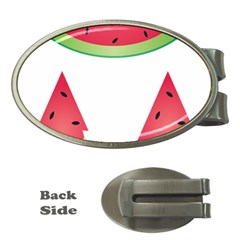 Watermelon Slice Red Green Fruite Money Clips (oval)  by Mariart