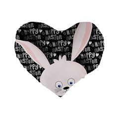 Easter Bunny  Standard 16  Premium Heart Shape Cushions by Valentinaart