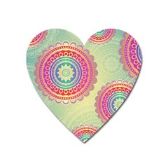 Abstract Geometric Wheels Pattern Heart Magnet by LovelyDesigns4U