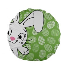 Easter Bunny  Standard 15  Premium Flano Round Cushions by Valentinaart