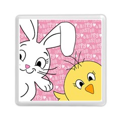 Easter Bunny And Chick  Memory Card Reader (square)  by Valentinaart