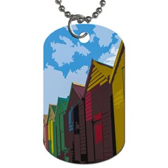 Brightly Colored Dressing Huts Dog Tag (one Side) by Nexatart