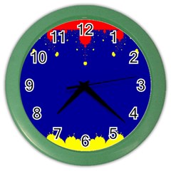 Critical Points Line Circle Red Blue Yellow Color Wall Clocks by Mariart