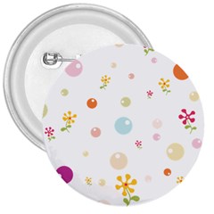 Flower Floral Star Balloon Bubble 3  Buttons by Mariart
