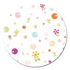 Flower Floral Star Balloon Bubble Magnet 5  (round) by Mariart