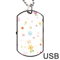 Flower Floral Star Balloon Bubble Dog Tag Usb Flash (one Side) by Mariart