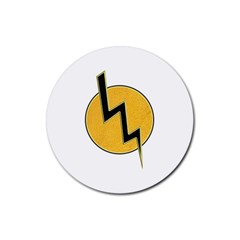 Lightning Bolt Rubber Coaster (round)  by linceazul