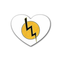 Lightning Bolt Heart Coaster (4 Pack)  by linceazul