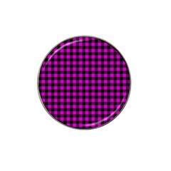 Lumberjack Fabric Pattern Pink Black Hat Clip Ball Marker by EDDArt