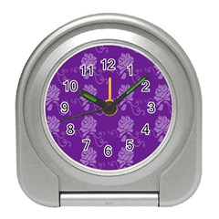 Purple Flower Rose Sunflower Travel Alarm Clocks by Mariart