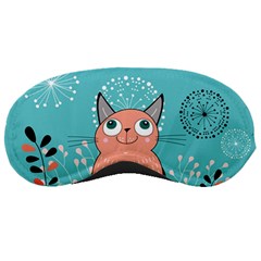 Cat Face Mask Smile Cute Leaf Flower Floral Sleeping Masks by Mariart
