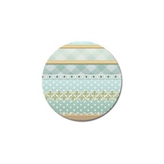 Circle Polka Plaid Triangle Gold Blue Flower Floral Star Golf Ball Marker by Mariart