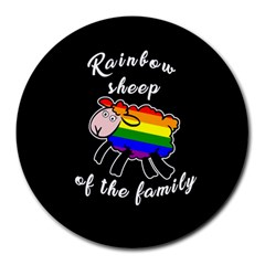 Rainbow Sheep Round Mousepads by Valentinaart