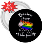 Rainbow sheep 3  Buttons (100 pack)  Front