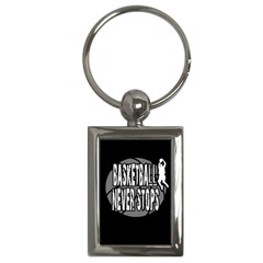 Basketball Never Stops Key Chains (rectangle)  by Valentinaart