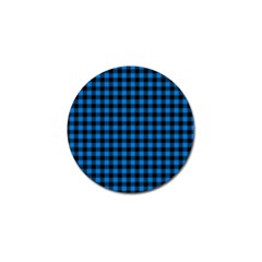 Lumberjack Fabric Pattern Blue Black Golf Ball Marker (4 Pack) by EDDArt