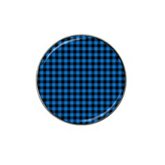Lumberjack Fabric Pattern Blue Black Hat Clip Ball Marker (4 Pack) by EDDArt