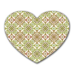 Colorful Stylized Floral Boho Heart Mousepads by dflcprints