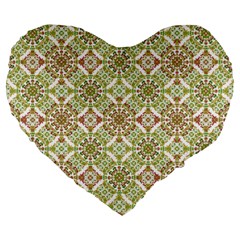 Colorful Stylized Floral Boho Large 19  Premium Flano Heart Shape Cushions by dflcprints
