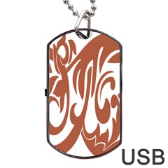 Sign Red Polka Dog Tag Usb Flash (two Sides) by Mariart