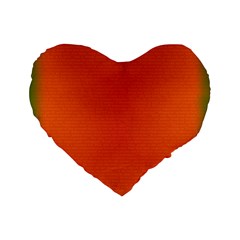 Scarlet Pimpernel Writing Orange Green Standard 16  Premium Flano Heart Shape Cushions by Mariart