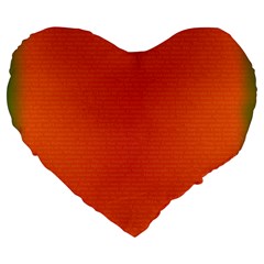 Scarlet Pimpernel Writing Orange Green Large 19  Premium Flano Heart Shape Cushions by Mariart