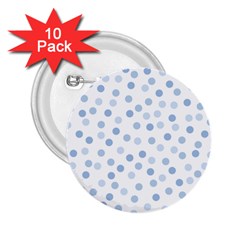 Bubble Balloon Circle Polka Blue 2 25  Buttons (10 Pack)  by Mariart
