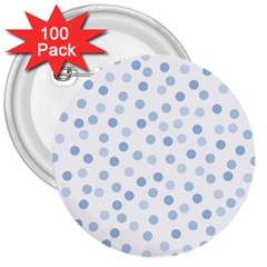 Bubble Balloon Circle Polka Blue 3  Buttons (100 Pack)  by Mariart