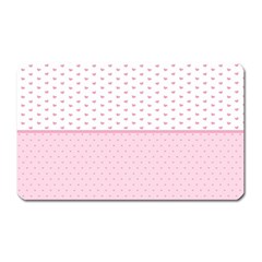Love Polka Dot White Pink Line Magnet (rectangular) by Mariart
