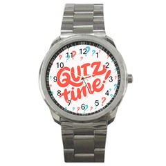 Question Mark Quiz Time Sport Metal Watch by Mariart