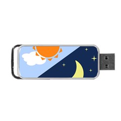 Day Night Moon Stars Cloud Stars Portable Usb Flash (one Side) by Mariart